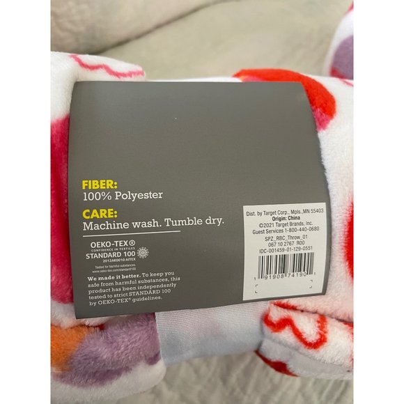 Spritz White/Red Heart Print Micro-plush Throw Blanket 2-Count - 50”x60” - Picture 10 of 10